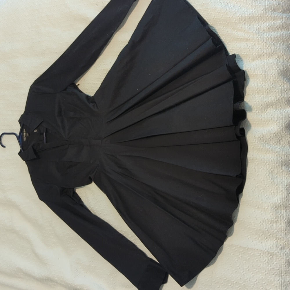 Express long sleeve shirt dress, black, size 4